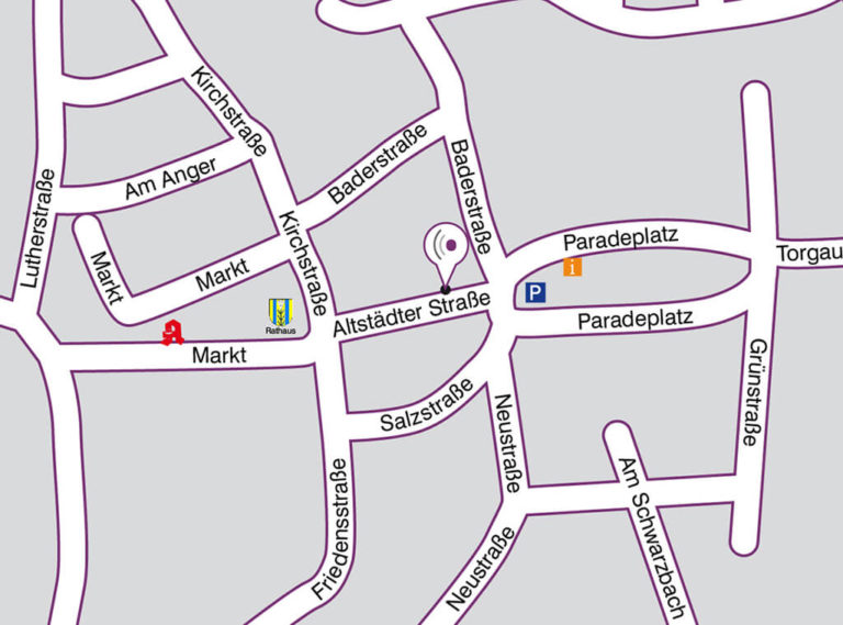 Anfahrt Straßenplan StandortBad Düben